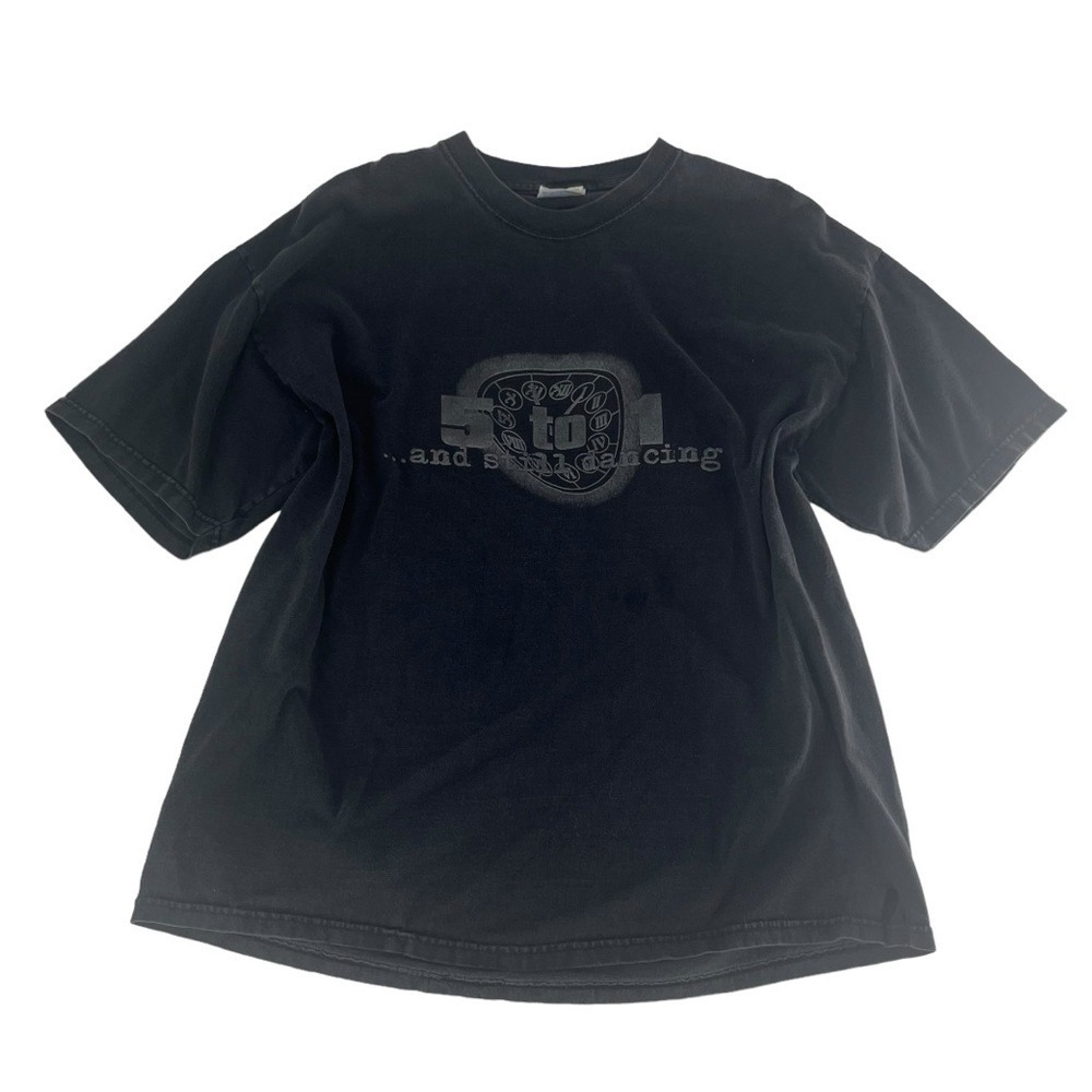 Vintage 5 To 1 Shirt Mens XL Black 90s Y2K And Still Dancing Band Concert Faded